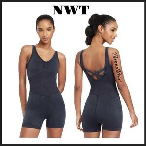 Seamless [Joy Lab] Bodysuit NWT Soft Black + Grey Gray One Piece Workout | Small